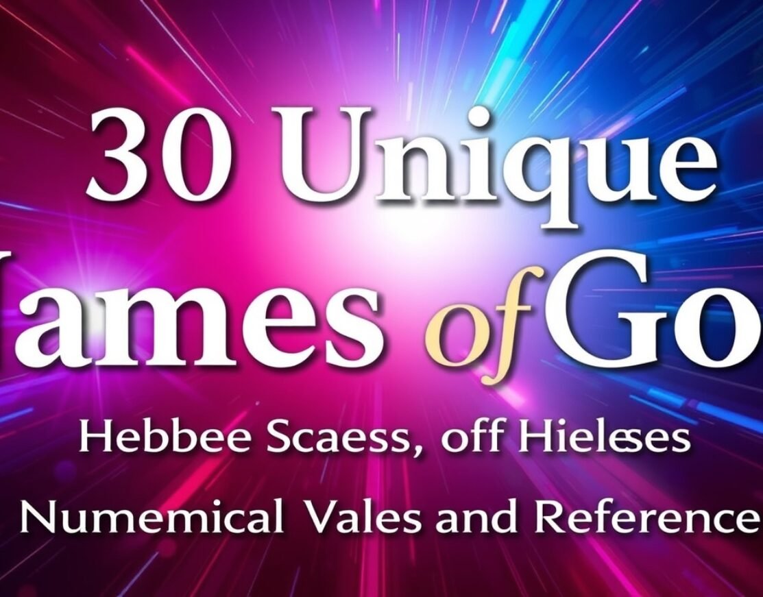 30 Unique Names of God: Hebrew Spellings, Numerical Values, and References