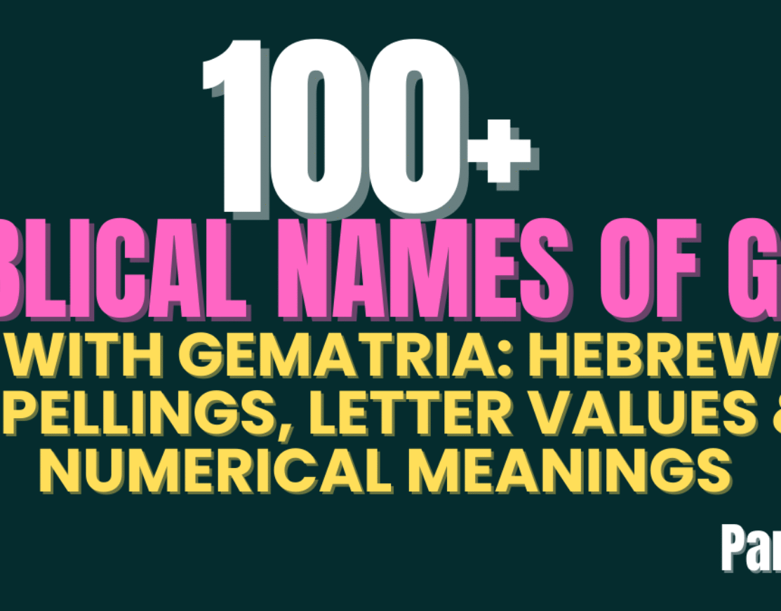 Biblical Names of God with Gematria: Hebrew Spellings, Letter Values & Numerical Meanings (100+ Biblical Names, Their Meanings Part 4/6)
