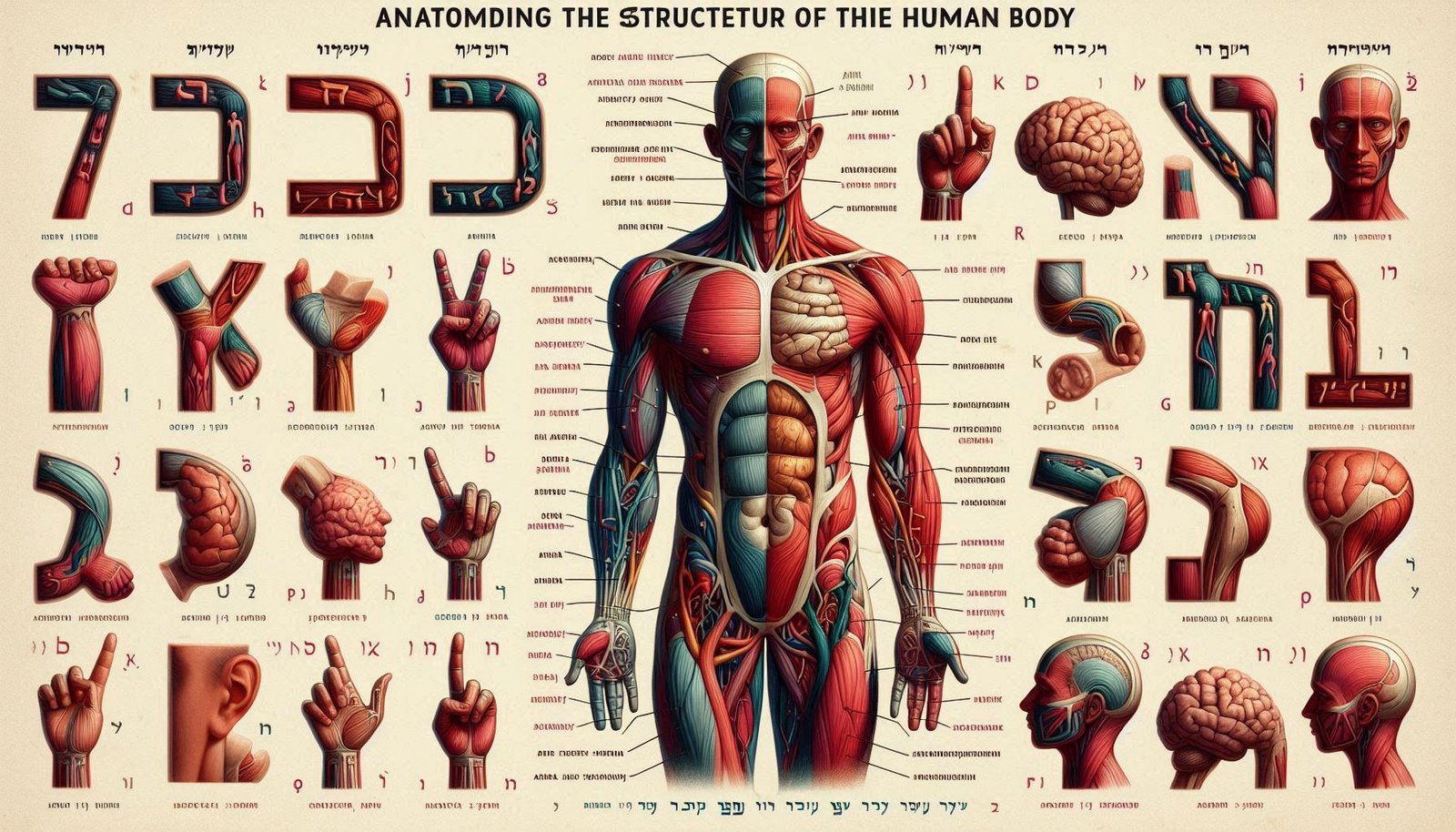 Anatomy: Understanding the Structure of the Human Body And Hebrew Alphabet