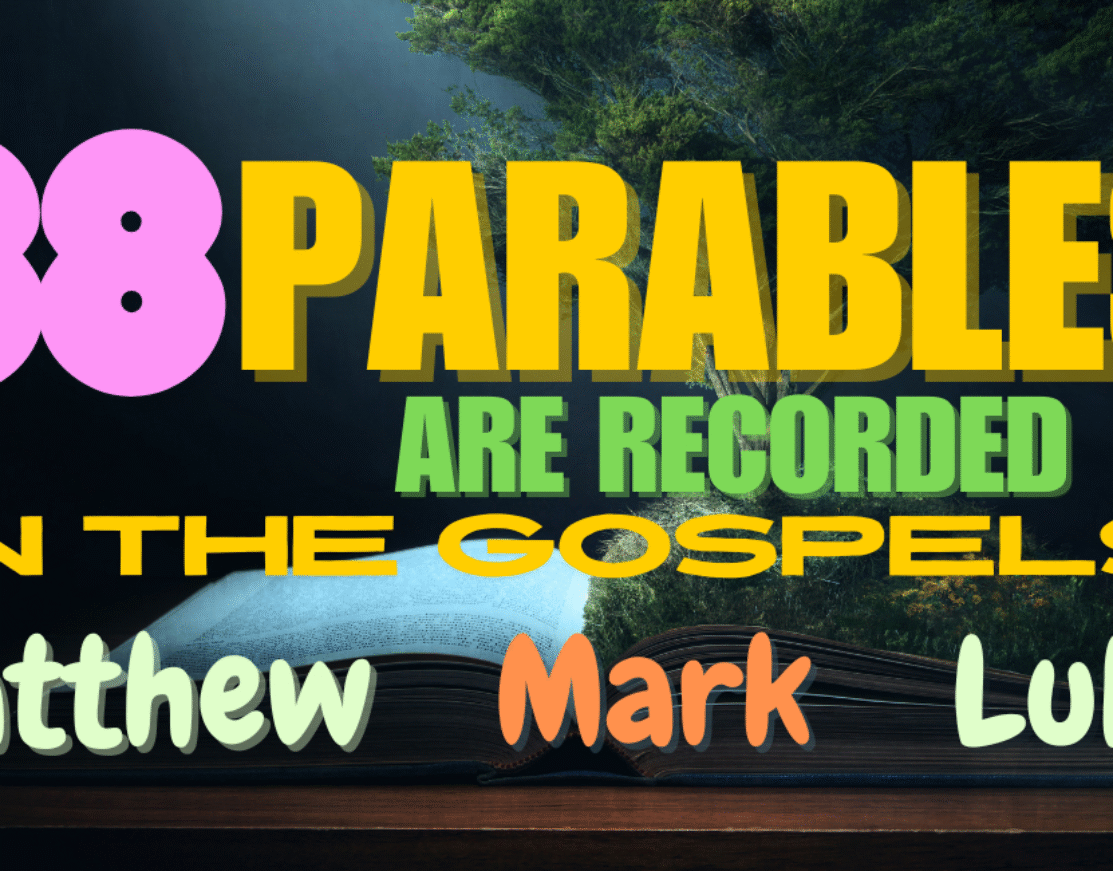 38 parables are recorded in the Gospels of Matthew, Mark, and Luke.
